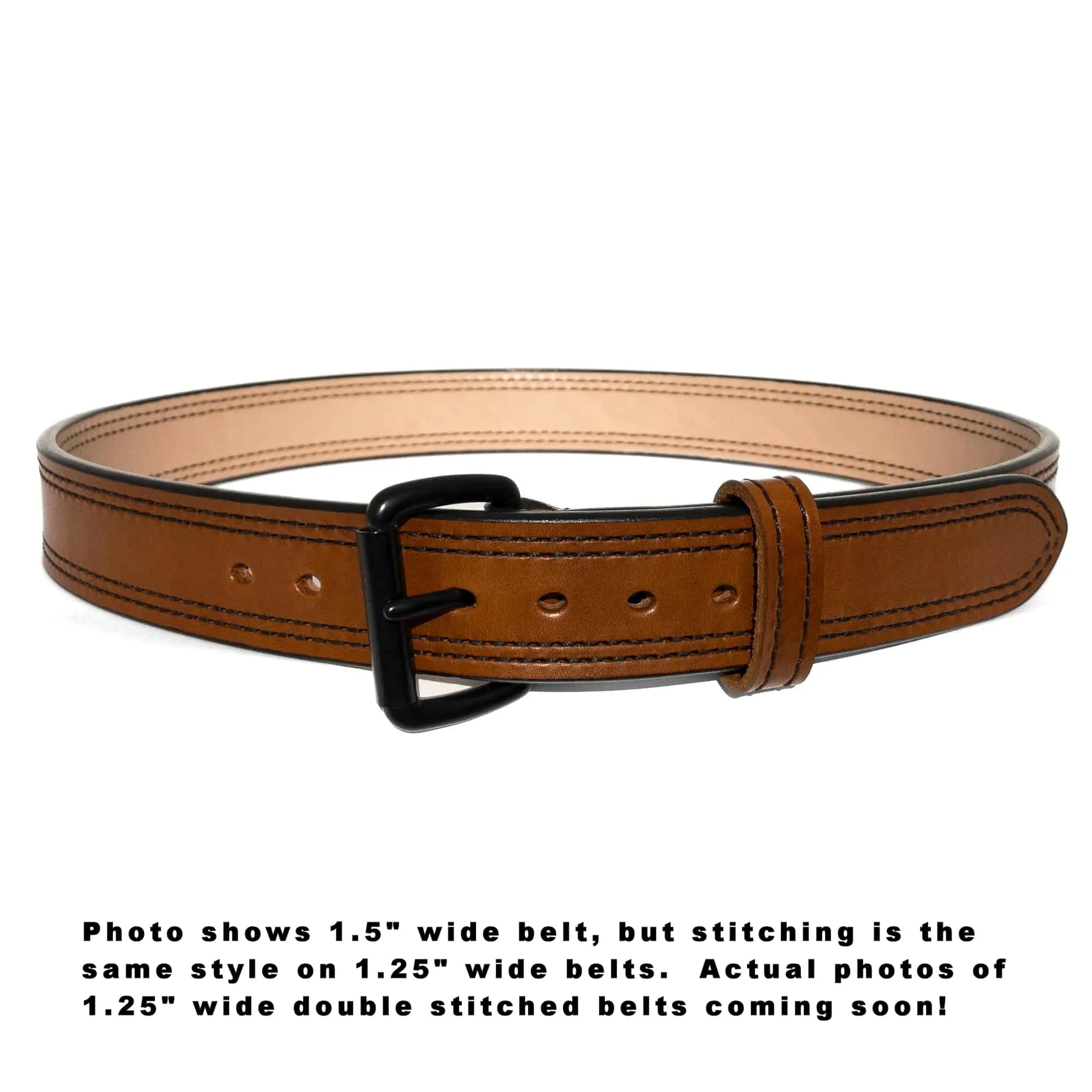 1.25" Wide DOUBLE STITCHED Dual-Layer Bullhide Gun Belt