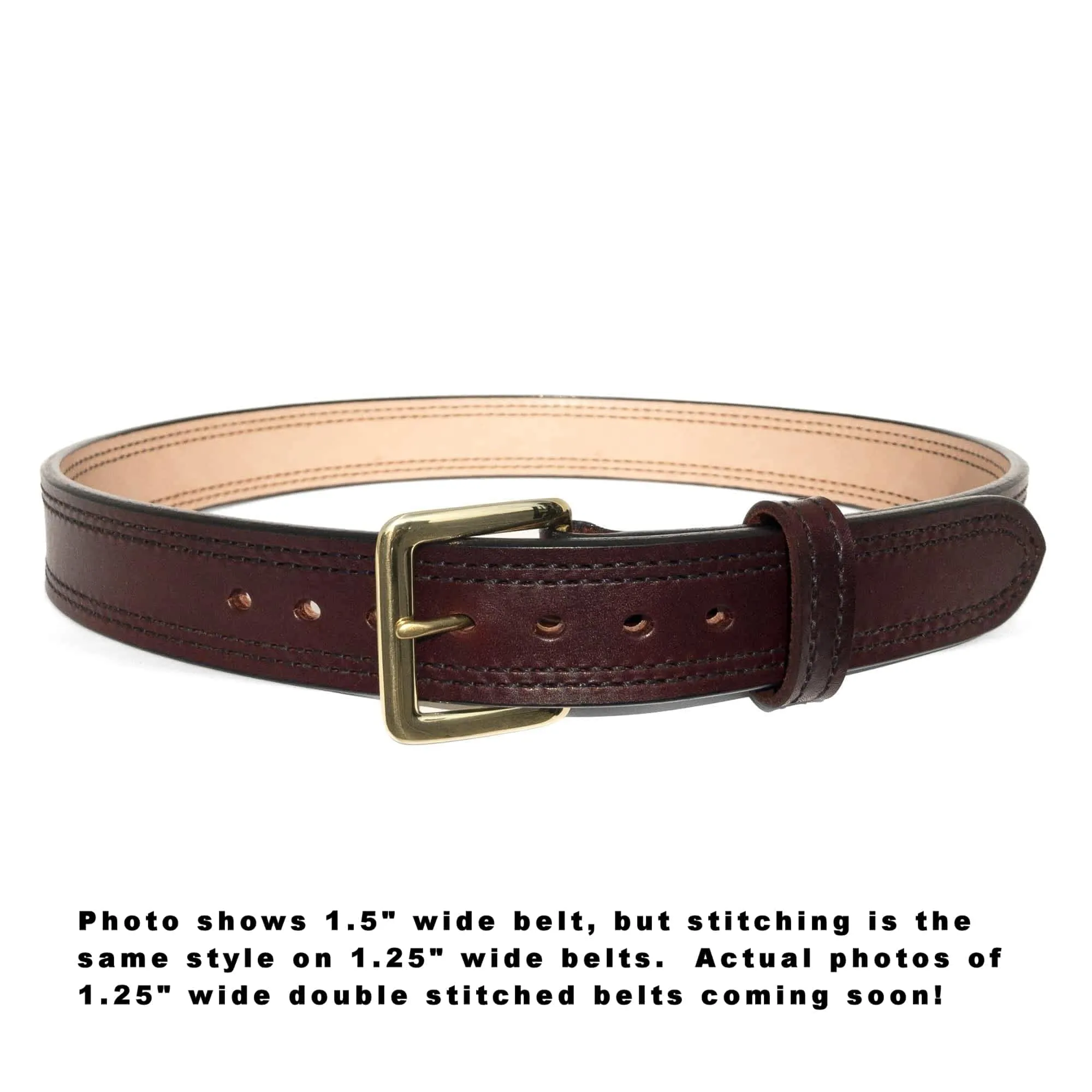 1.25" Wide DOUBLE STITCHED Dual-Layer Bullhide Gun Belt