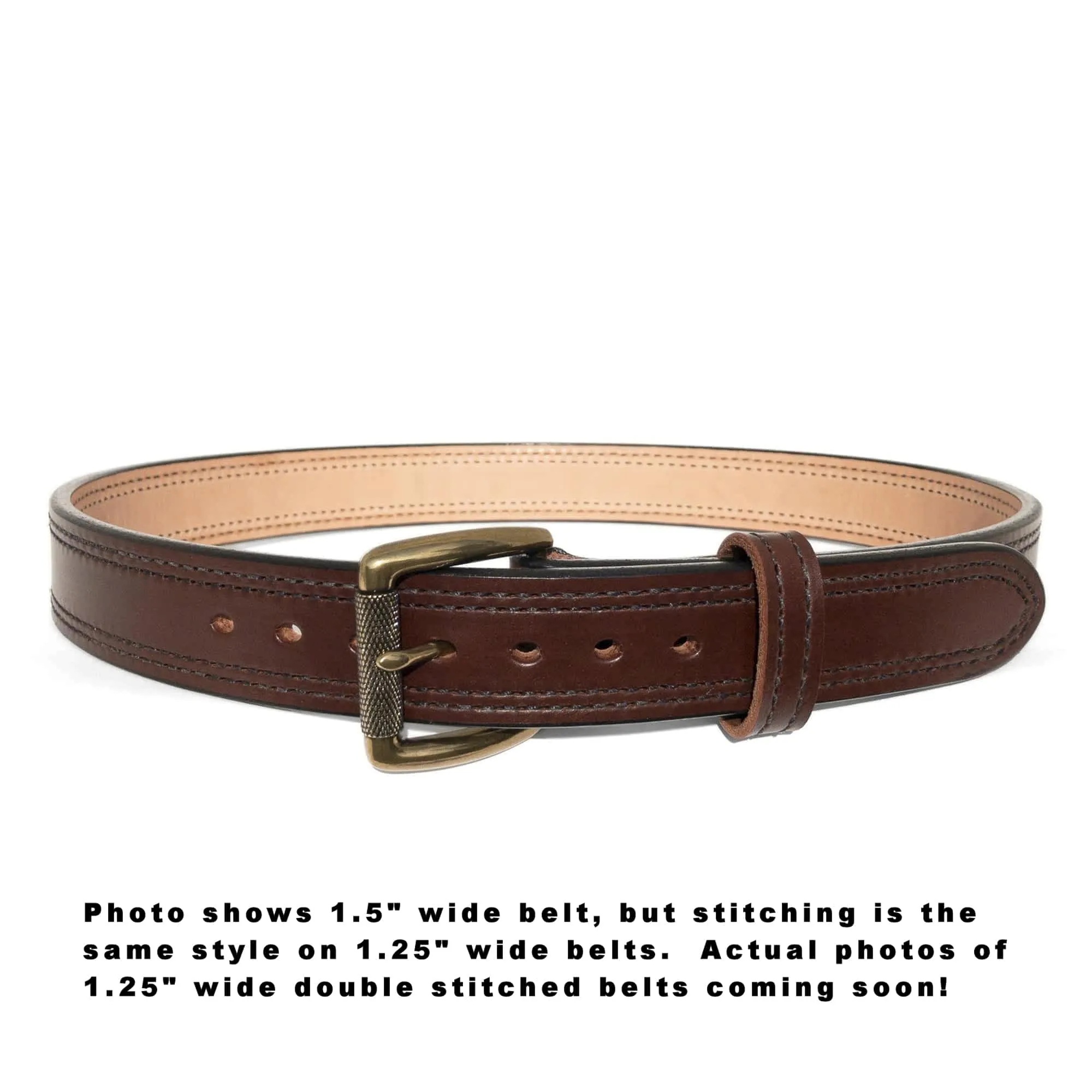 1.25" Wide DOUBLE STITCHED Dual-Layer Bullhide Gun Belt