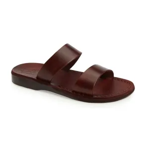 Aviv - Leather Double Strap Sandal | Brown