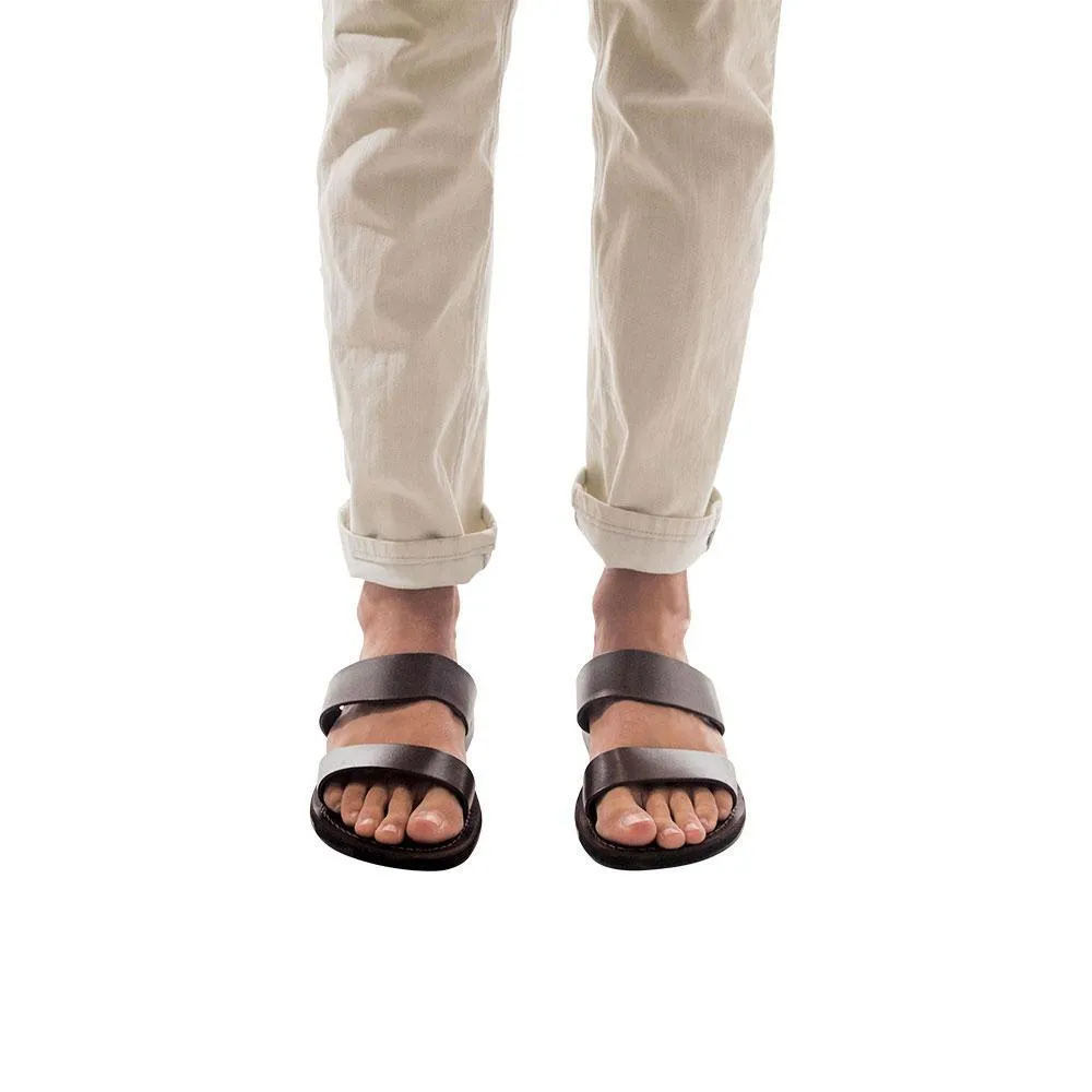 Aviv - Leather Double Strap Sandal | Brown