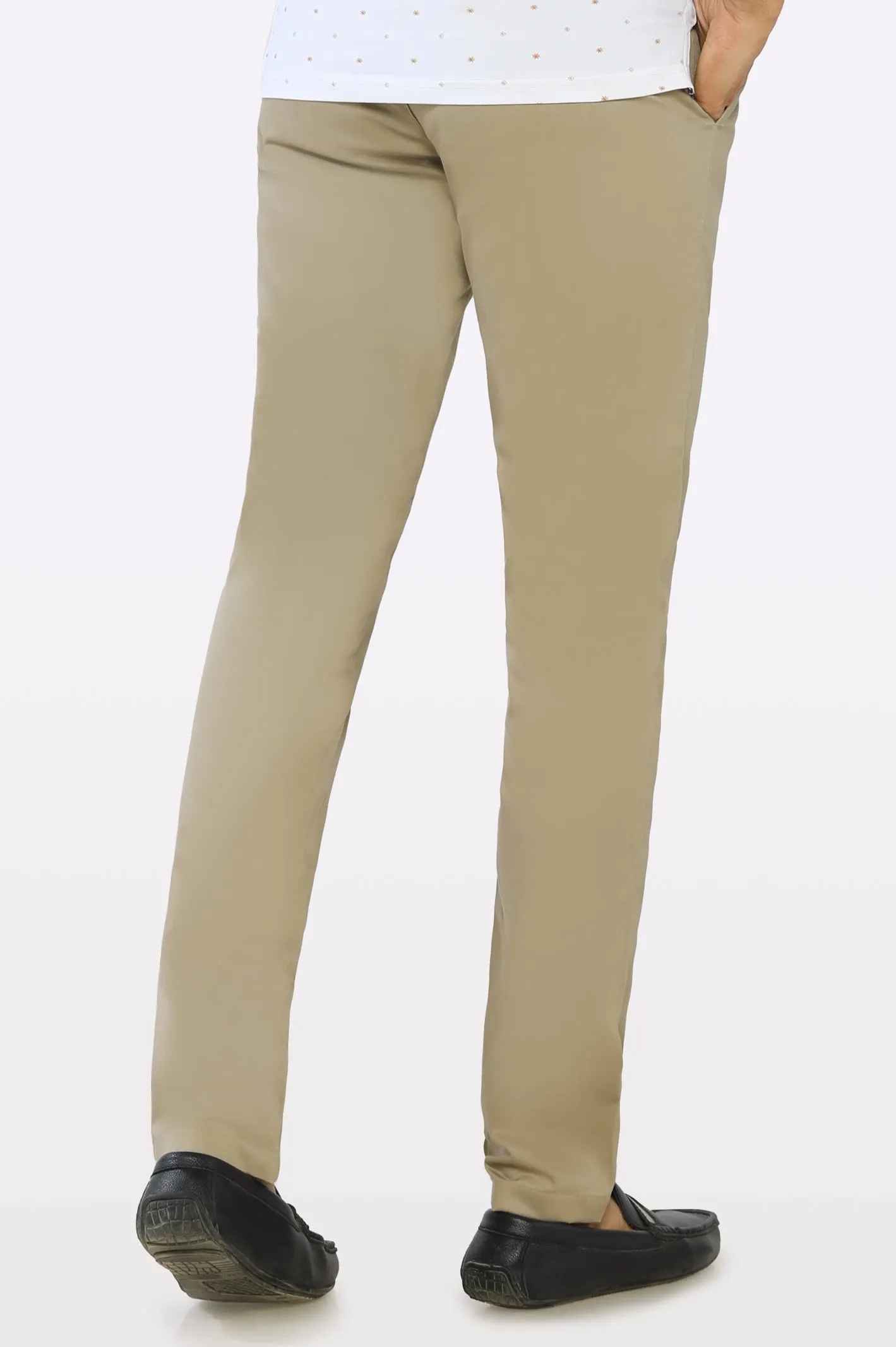 Beige Smart Fit Cotton Chino