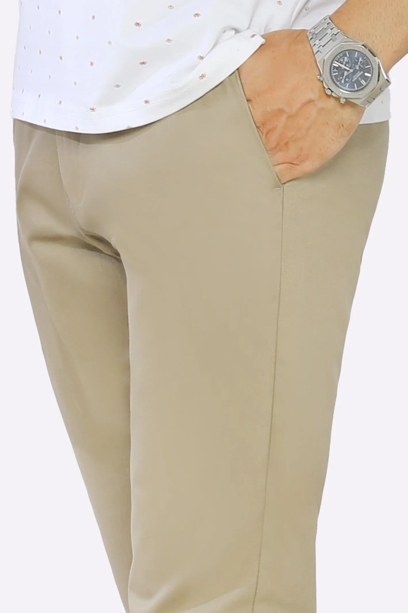 Beige Smart Fit Cotton Chino