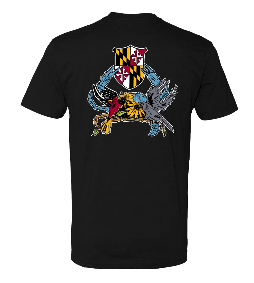 Blue Crab Flag Shield (Black) / Shirt