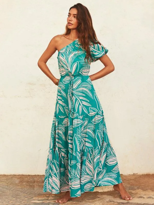 Bohemian Floral Off-Shoulder Maxi Dress - Stylish Holiday Ensemble