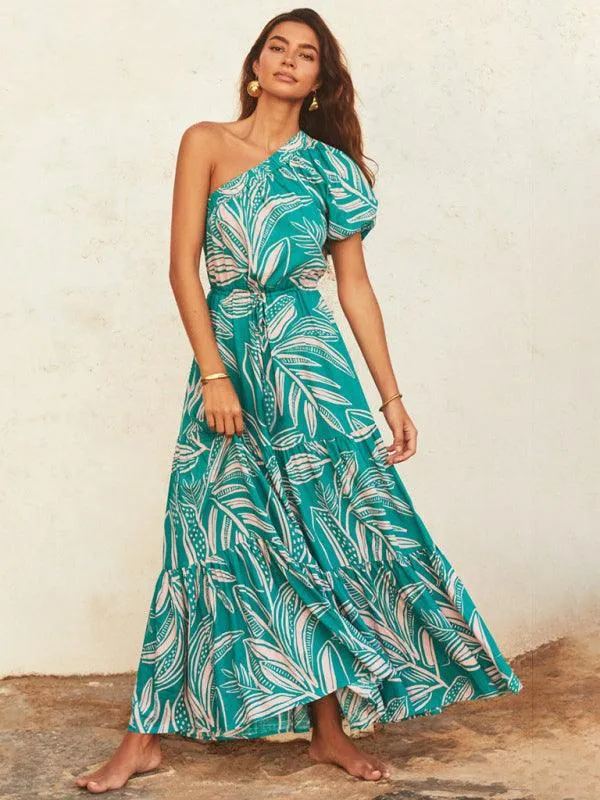 Bohemian Floral Off-Shoulder Maxi Dress - Stylish Holiday Ensemble