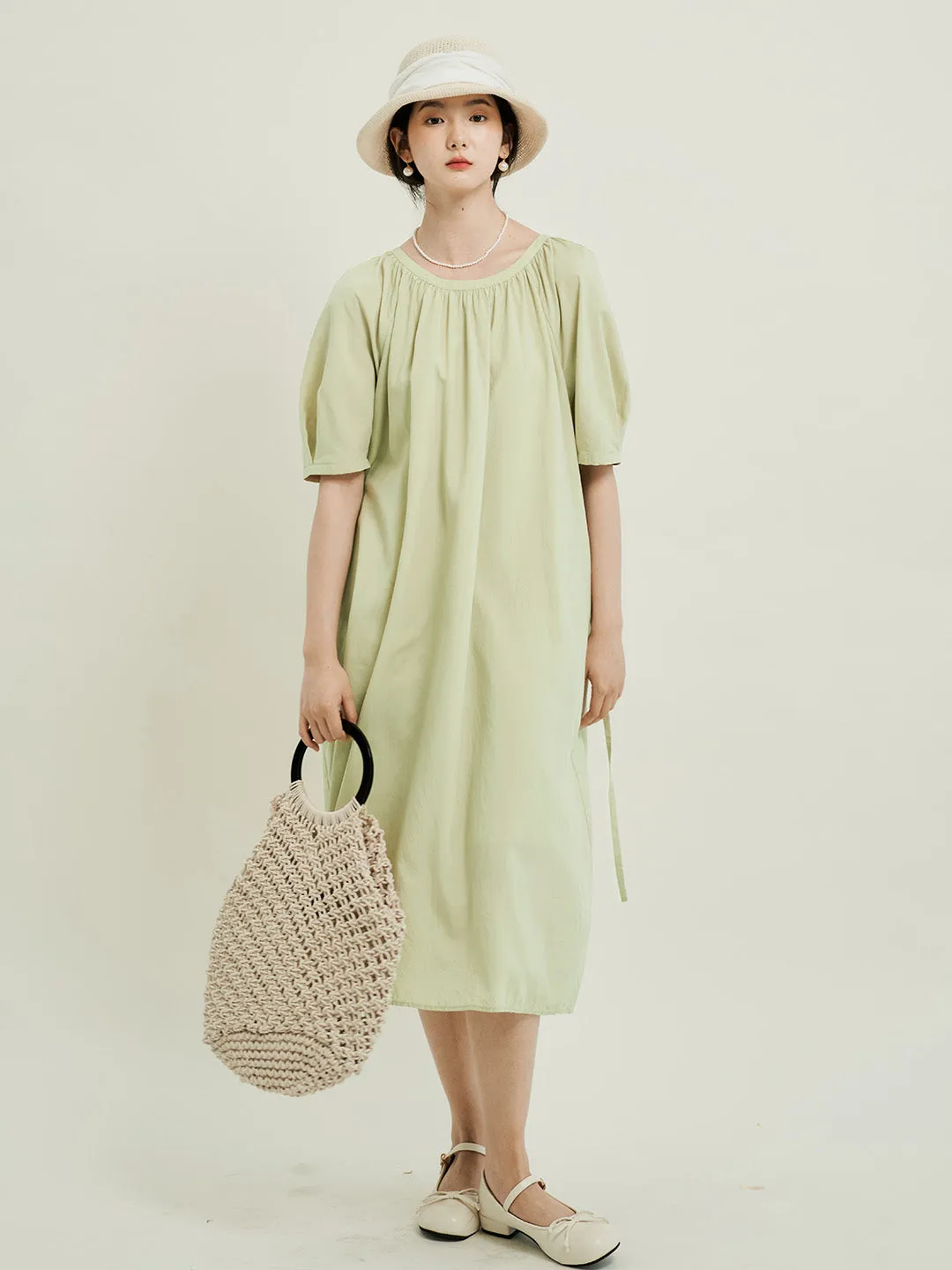 Chowxiaodou Stylish Flared Hem Tencel Dress