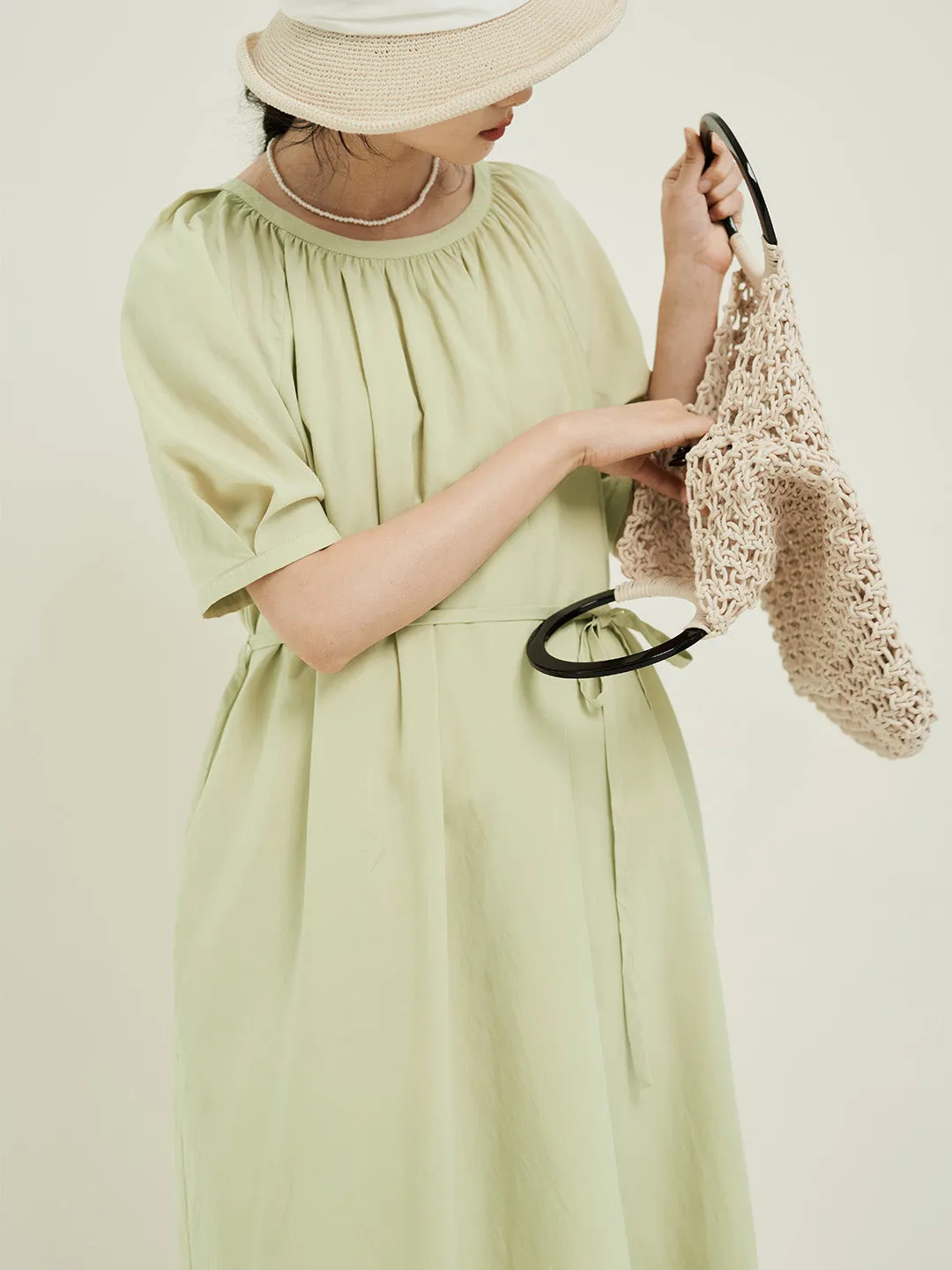 Chowxiaodou Stylish Flared Hem Tencel Dress