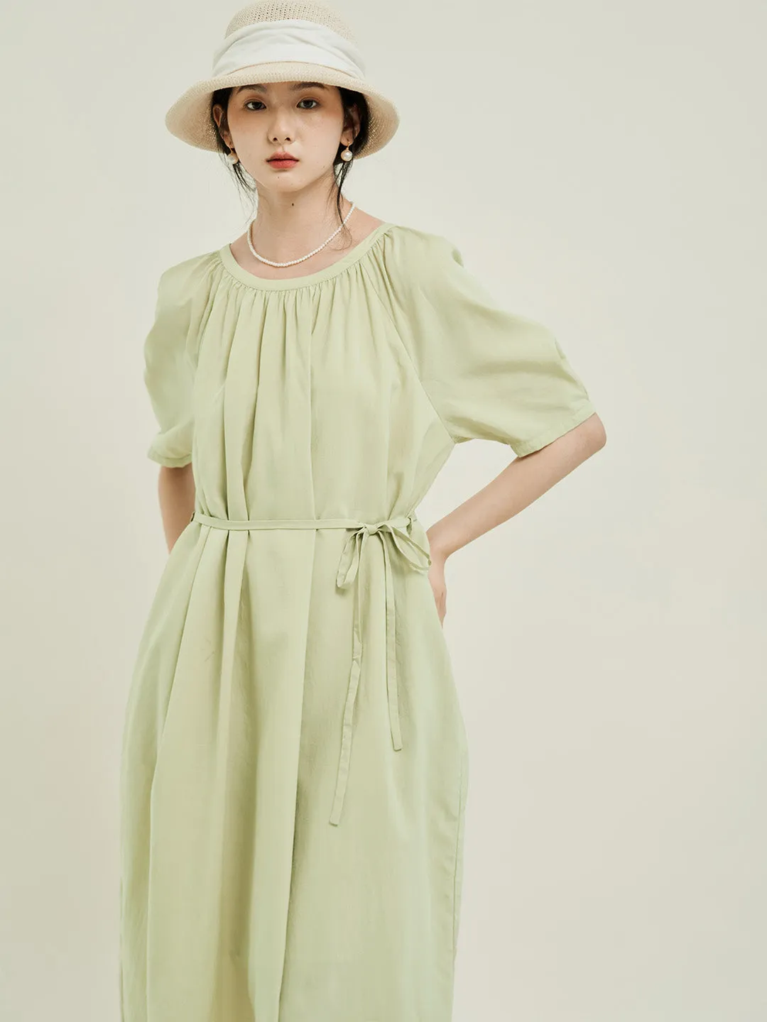 Chowxiaodou Stylish Flared Hem Tencel Dress