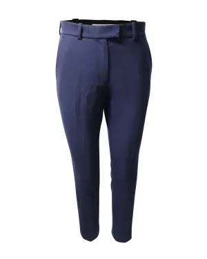 Cropped Wool Trousers with Satin Side Stripes