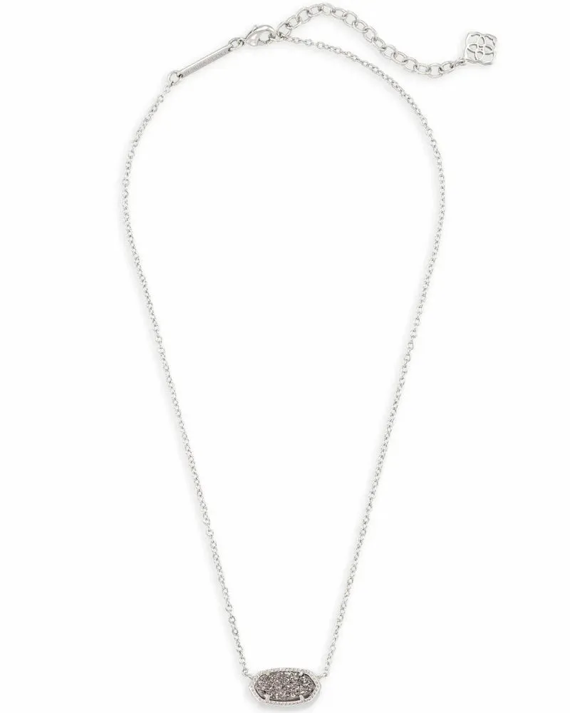 Elisa Silver Pendant Necklace in Platinum Drusy by Kendra Scott