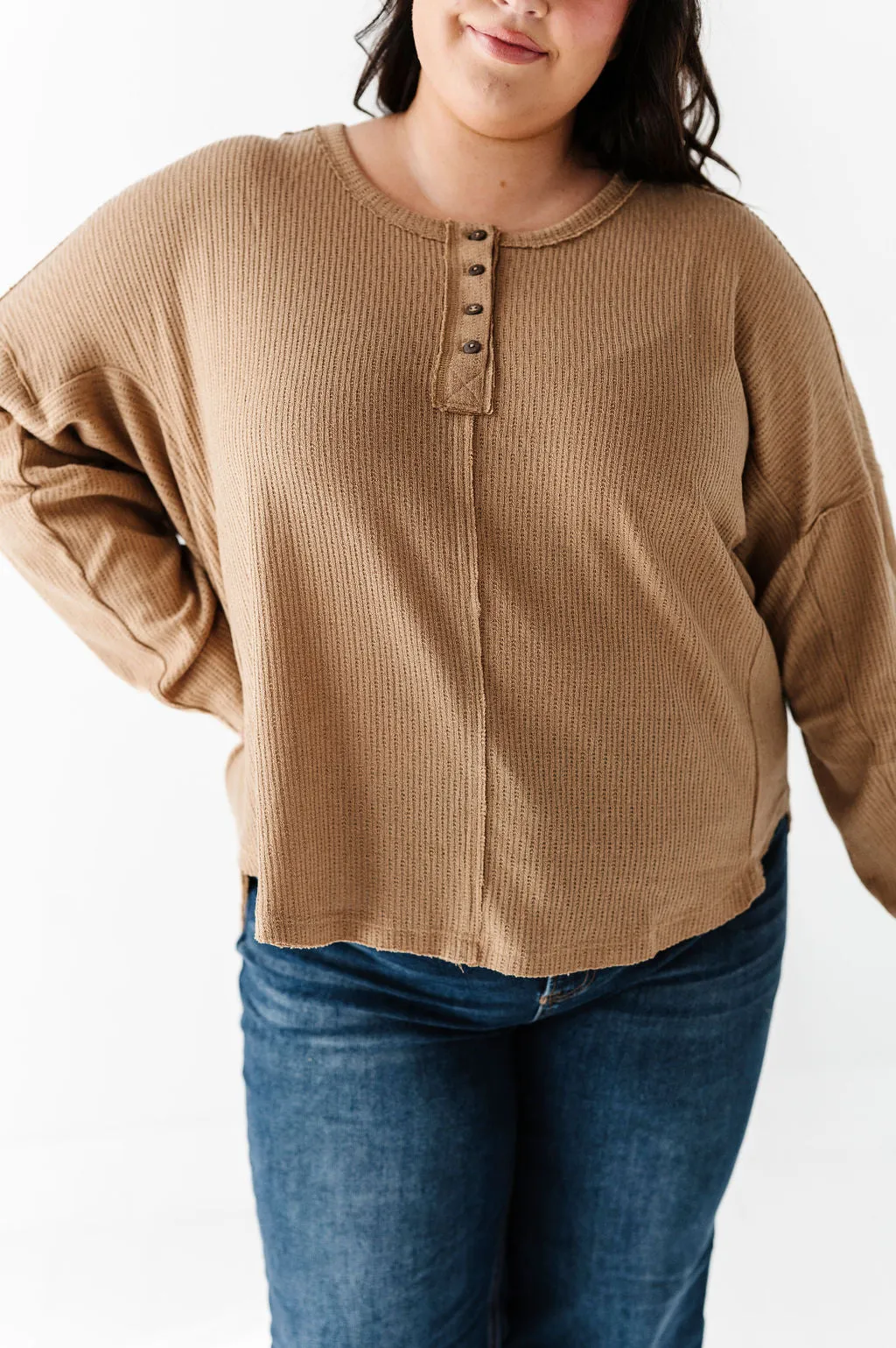 Ember Henley Top in Mocha