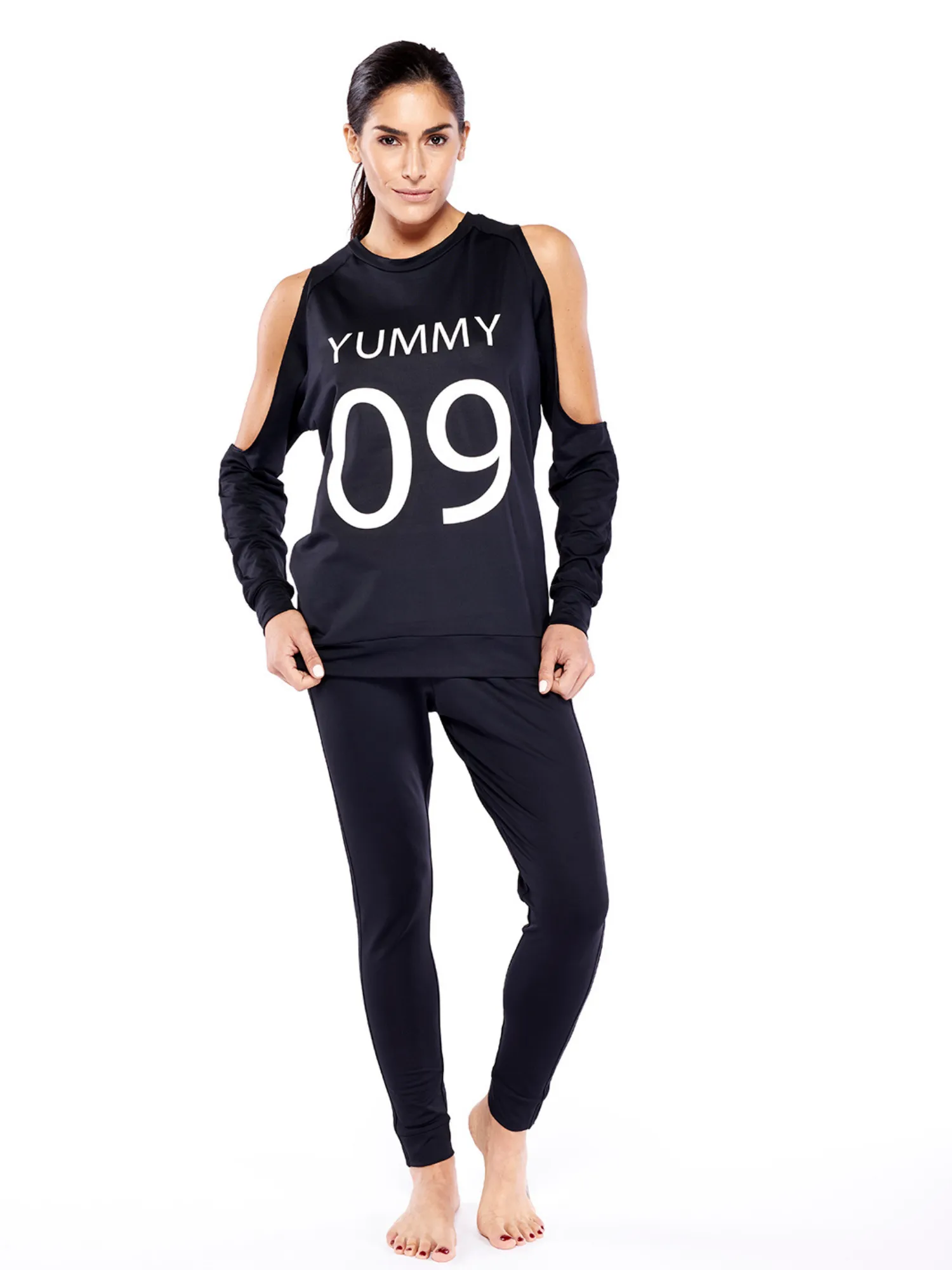 Frenchie YUMMY & TRENDY® Cold Shoulder Sweatshirt