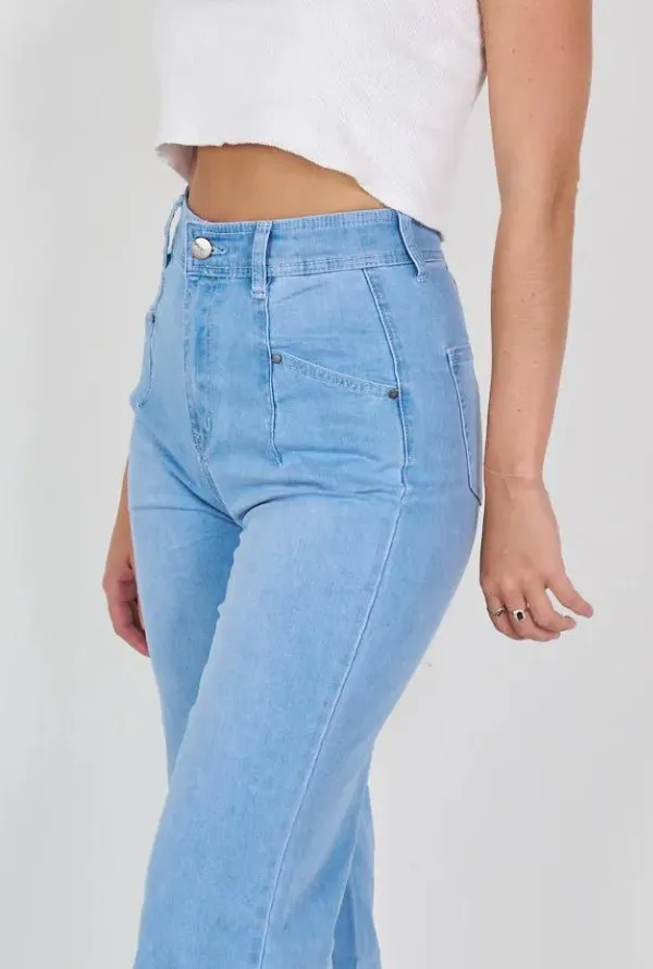 Holly Wide Leg - Light Blue Denim