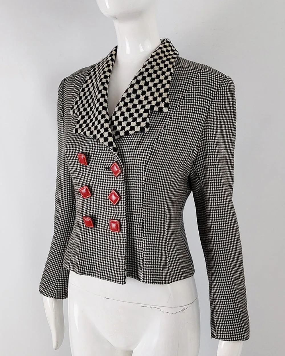 Lolita Lempicka Vintage Wool Check Tailored Jacket