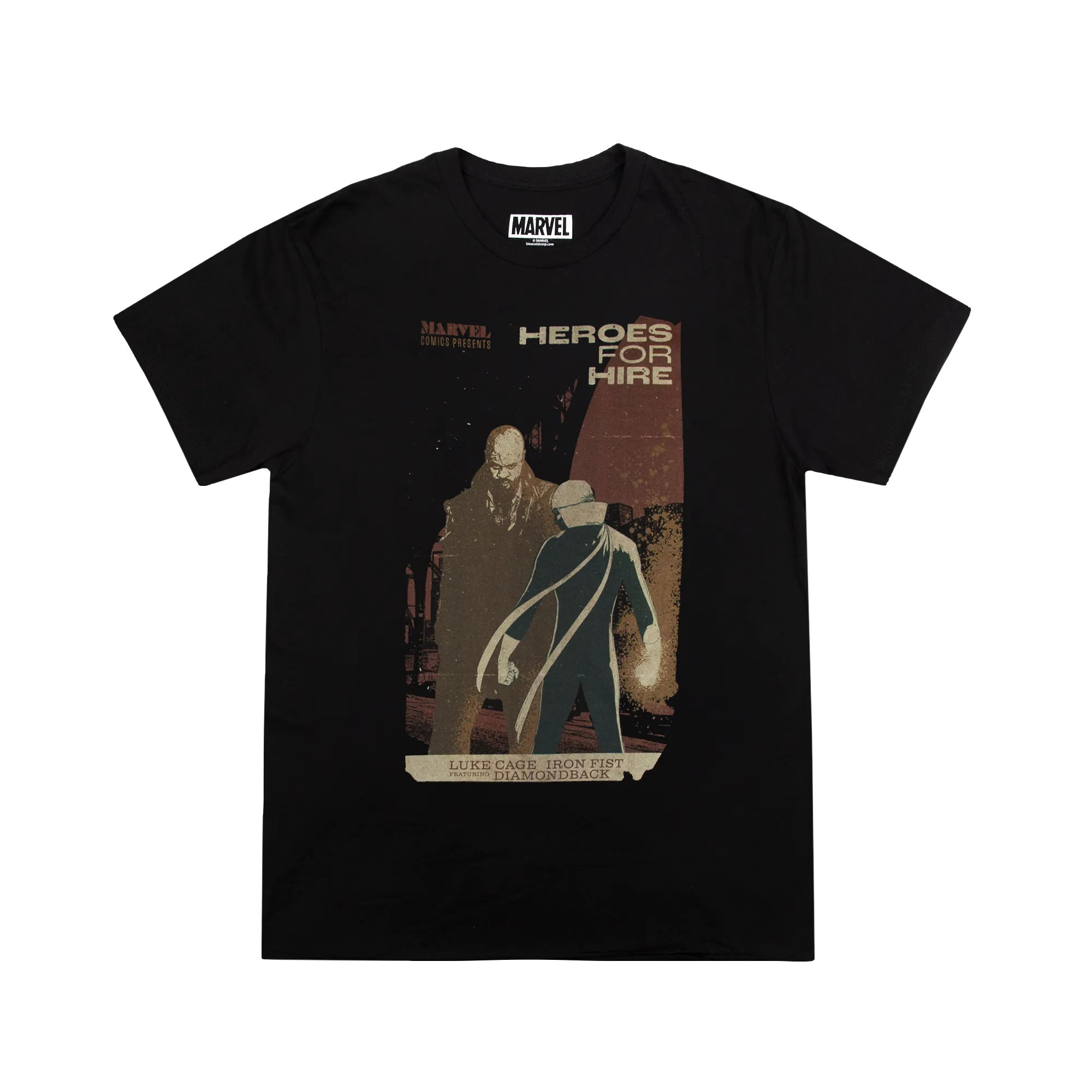 Luke Cage & Iron Fist Black Grindhouse Poster Tee