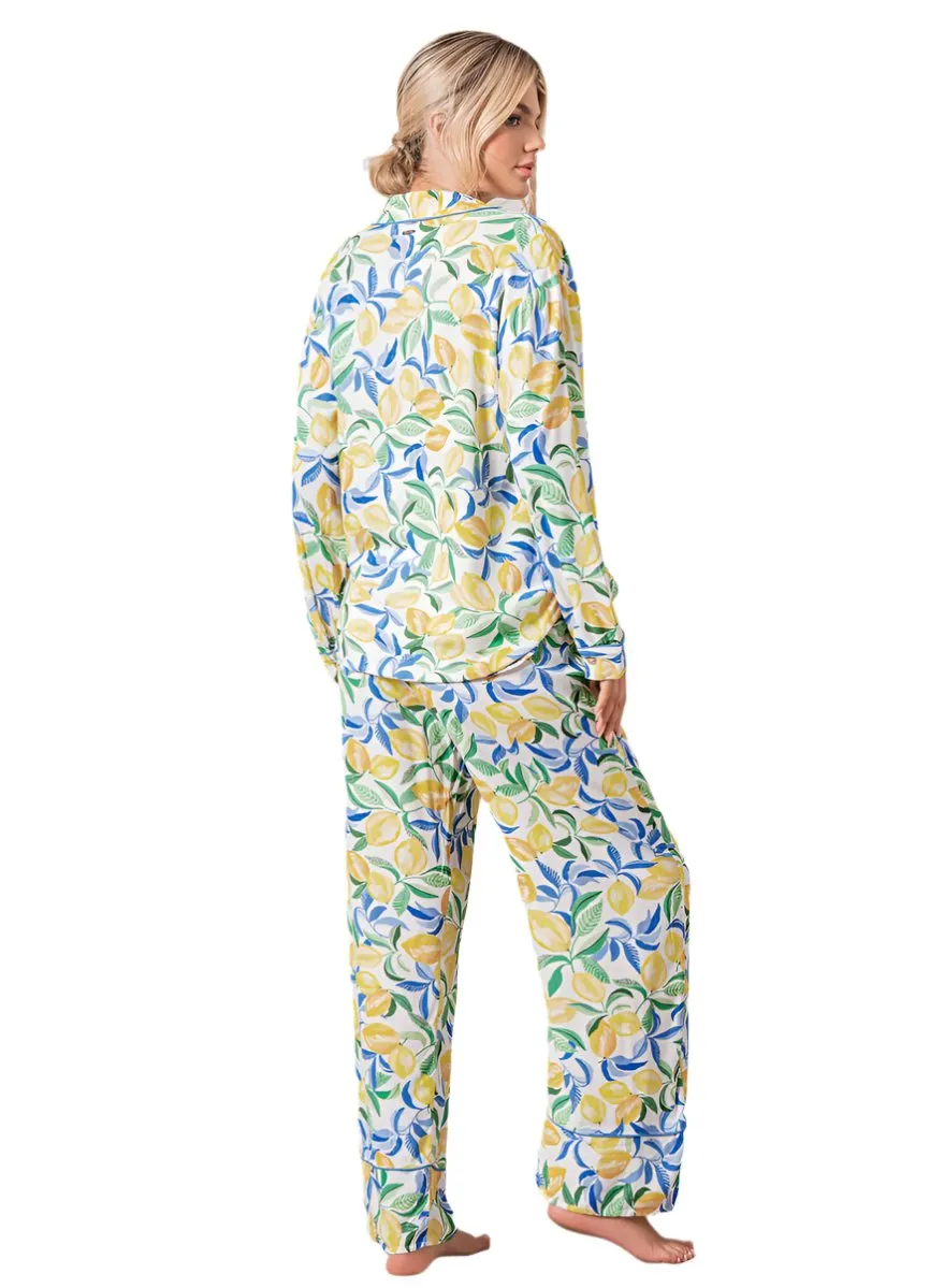 Maaji Citron Monet Dandelion Long Sleeve Pant Set