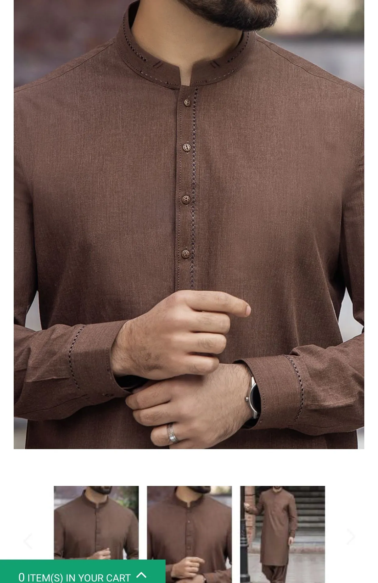 Men Eid Dress 2019 in Dark Brown Color Model# Men 22