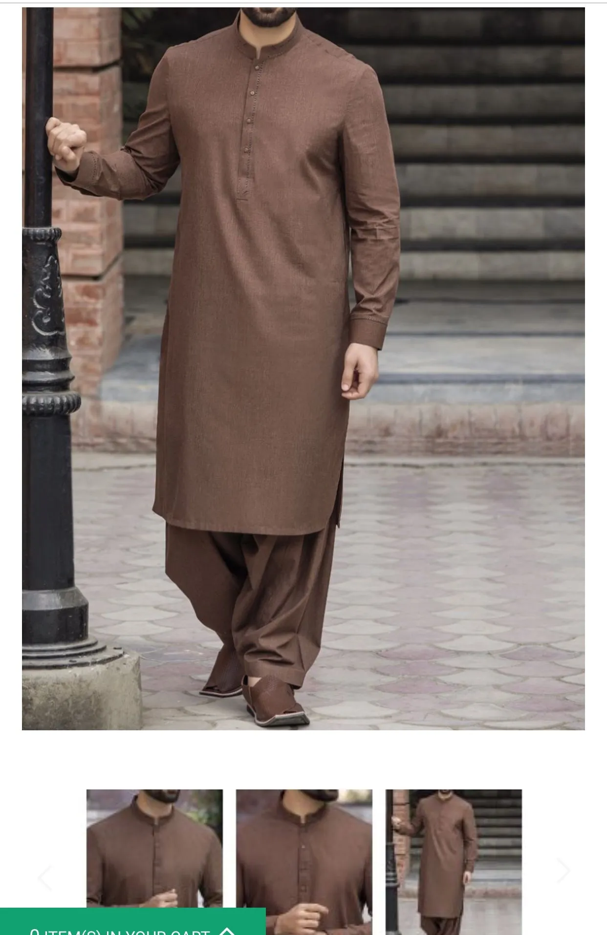 Men Eid Dress 2019 in Dark Brown Color Model# Men 22