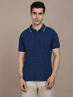 Men's Printed Polo Collar T-shirt