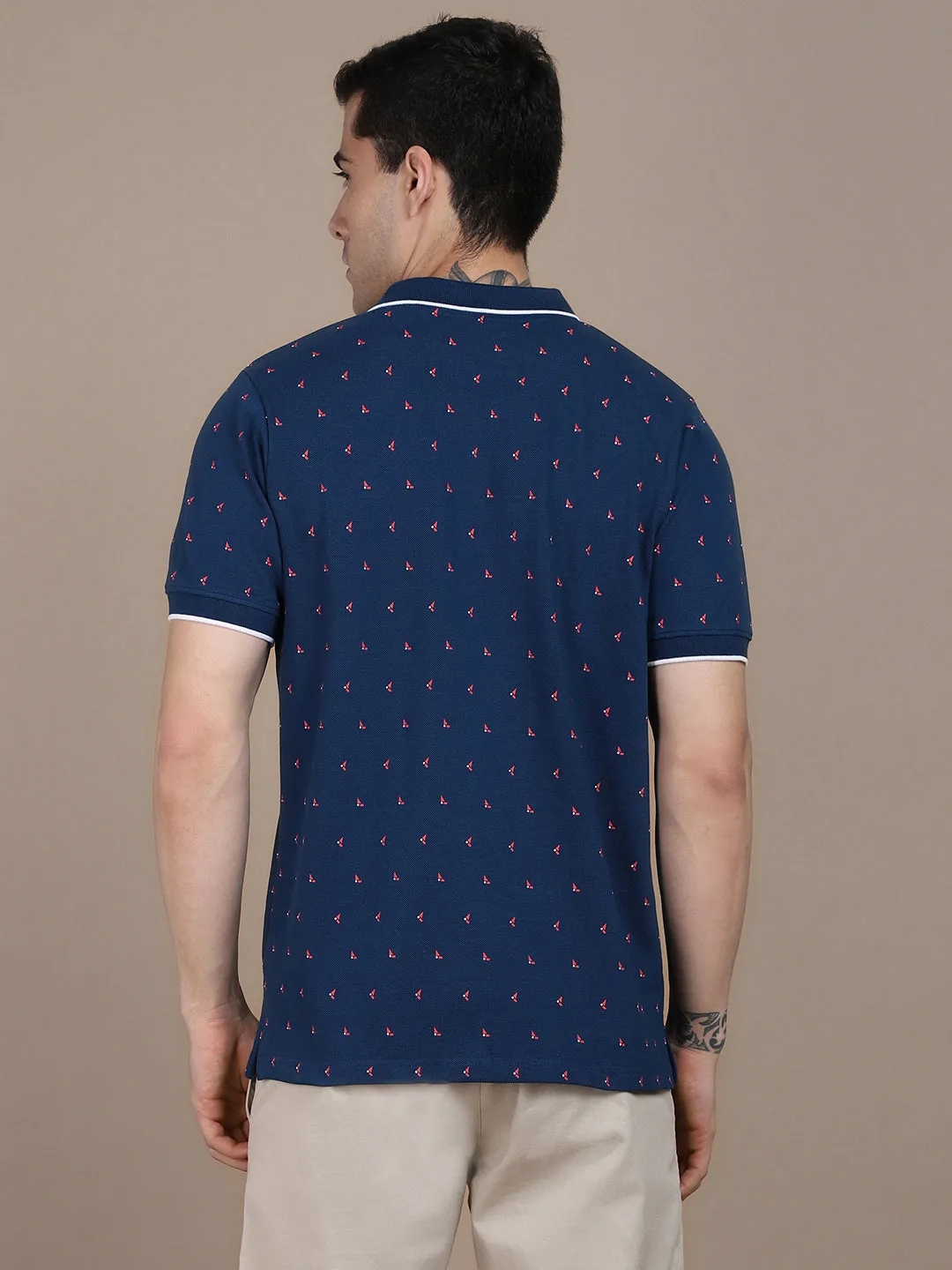 Men's Printed Polo Collar T-shirt