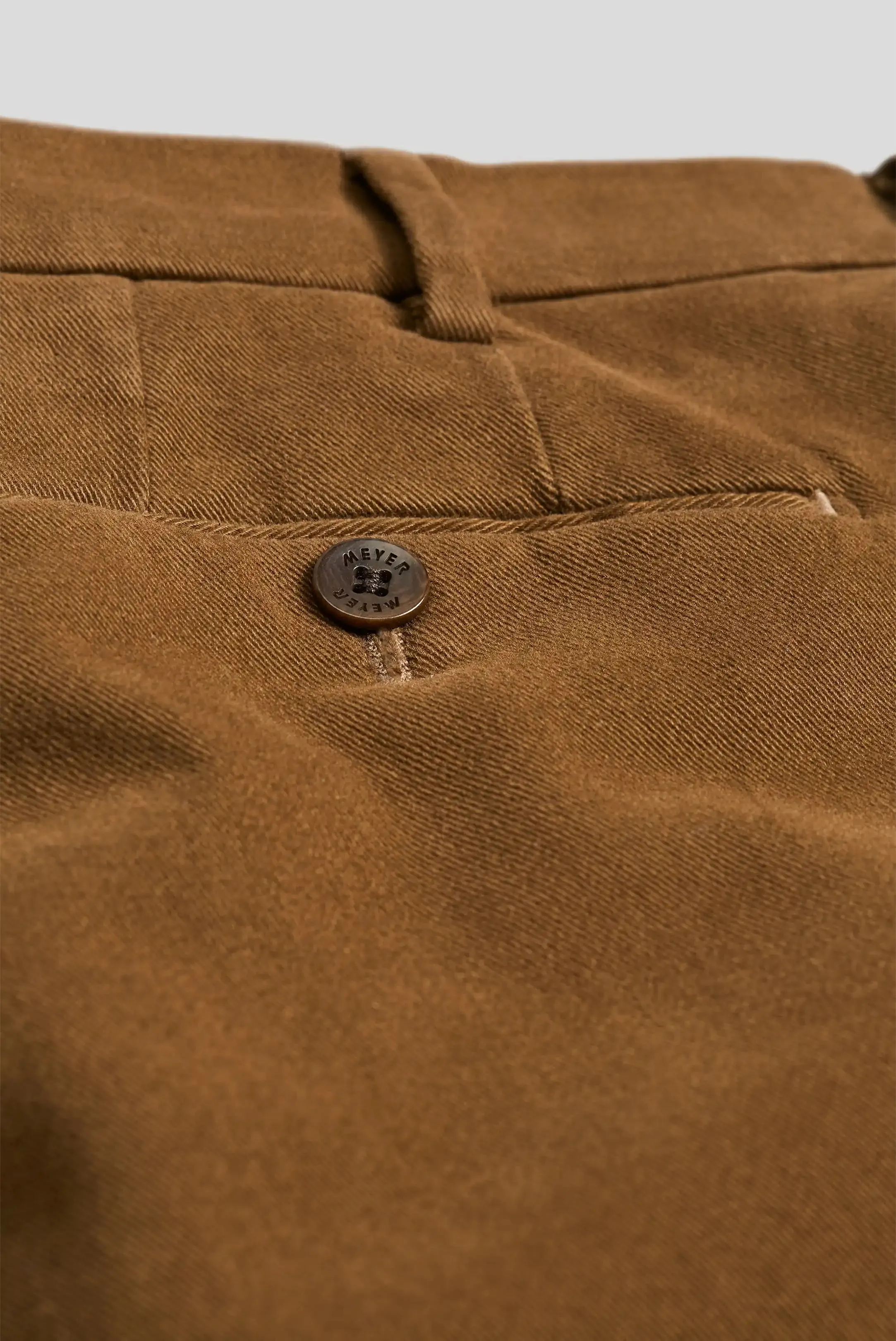 Luxury Caramel Meyer Exclusive Bonn Twill Cotton Chino Trousers