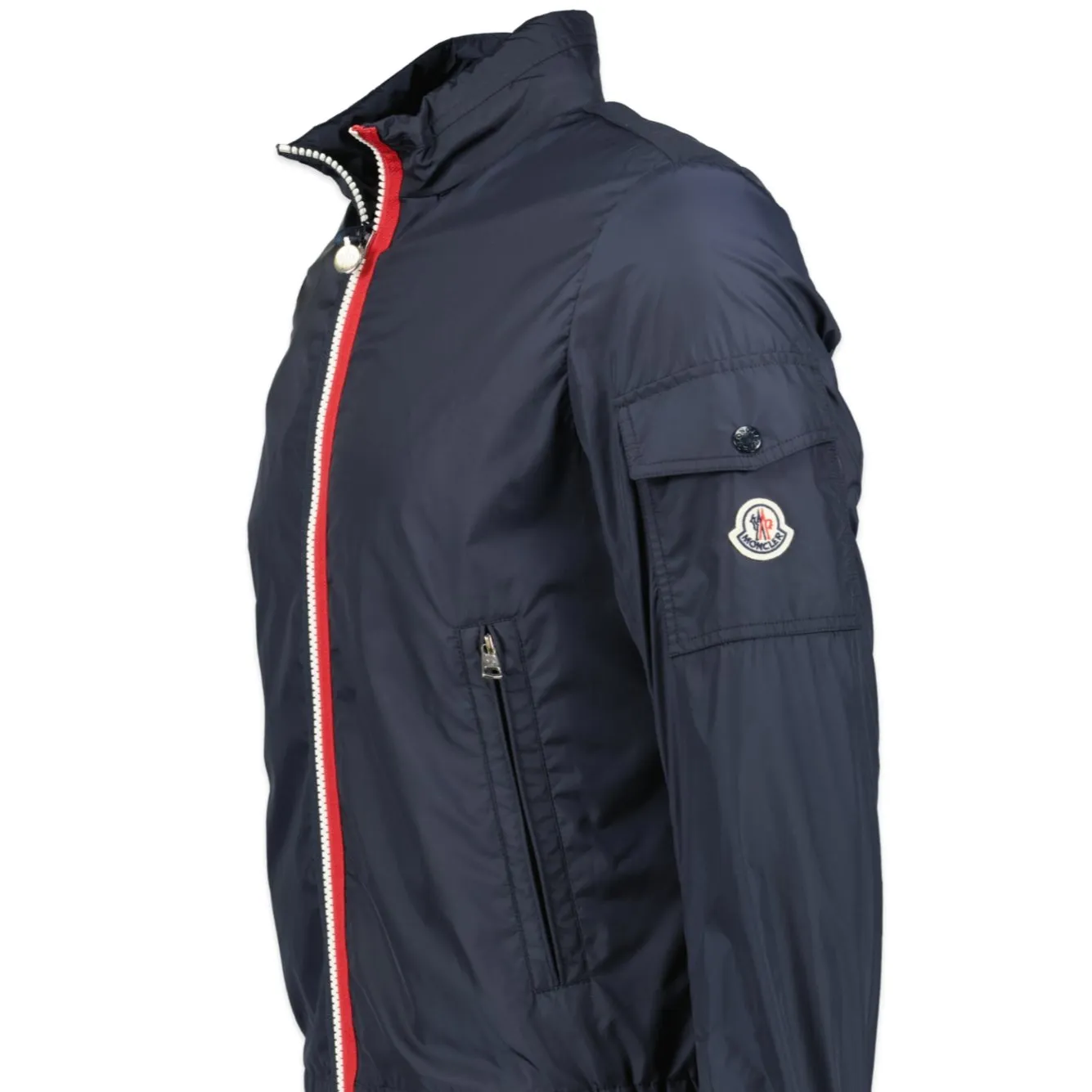 MONCLER KERALLE TRICOLOUR ZIP WINDBREAKER JACKET NAVY