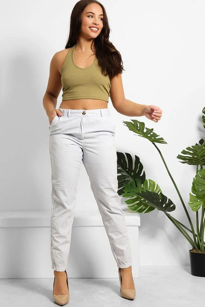 Organic Crinkled Cotton Slacks Trousers