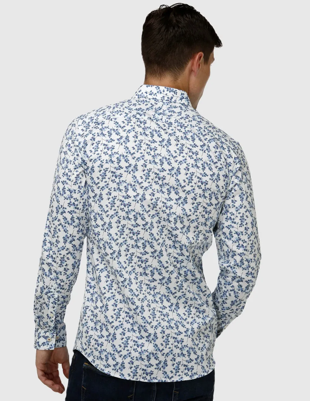 Paisley Print Satin Business Shirt