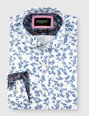 Paisley Print Satin Business Shirt