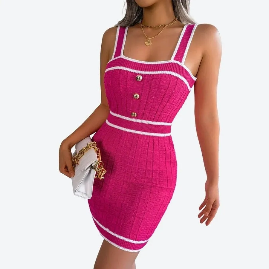 Stylish Button-Detail Bodycon Dresses