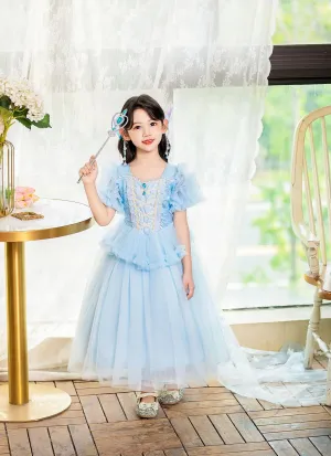 Stylish Toddler Kid Cosplay Elsa Christmas Sequin Queen Halloween Snow Party Princess Dress-up