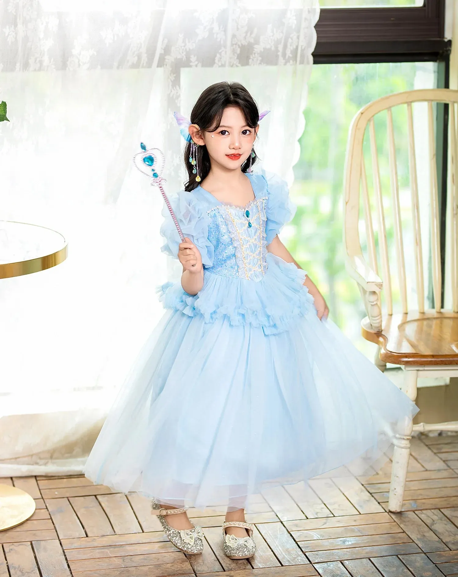 Stylish Toddler Kid Cosplay Elsa Christmas Sequin Queen Halloween Snow Party Princess Dress-up