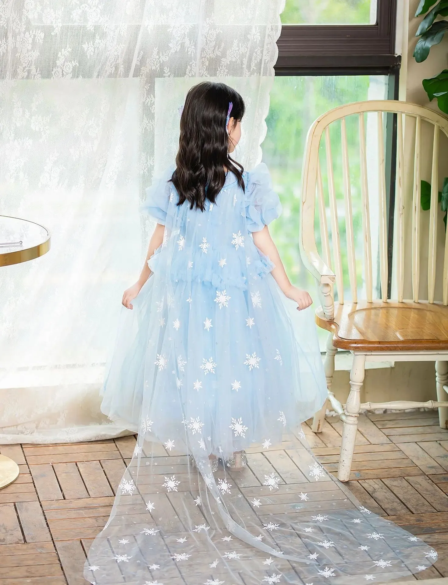 Stylish Toddler Kid Cosplay Elsa Christmas Sequin Queen Halloween Snow Party Princess Dress-up