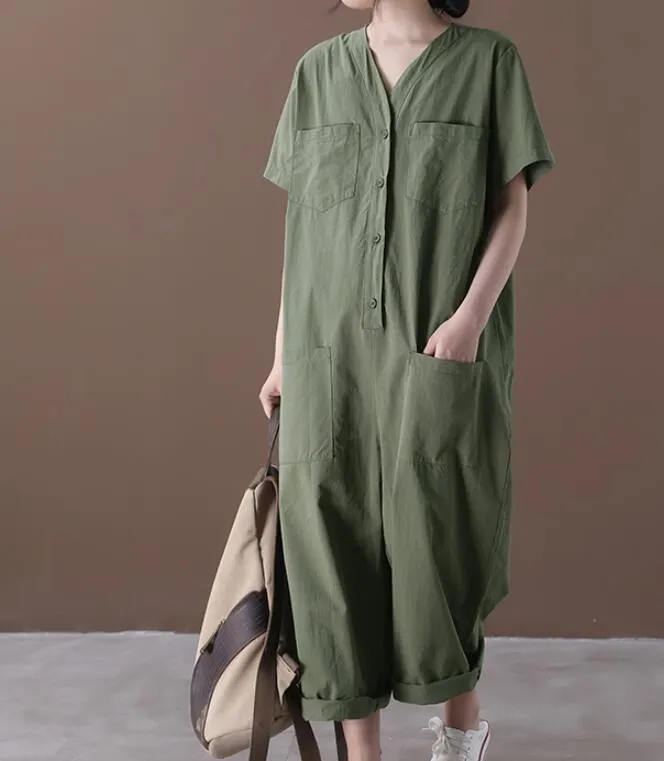 Summer  Women Casual Cotton Linen Jumpsuits PZ97251