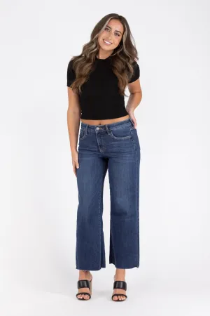 The Addison from Lovervet: Mid-Rise Tummy Control Wide Leg Denim