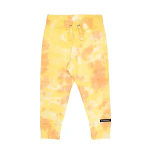 Tie-Dye Relaxed Joggers in Mandarin / Lemon