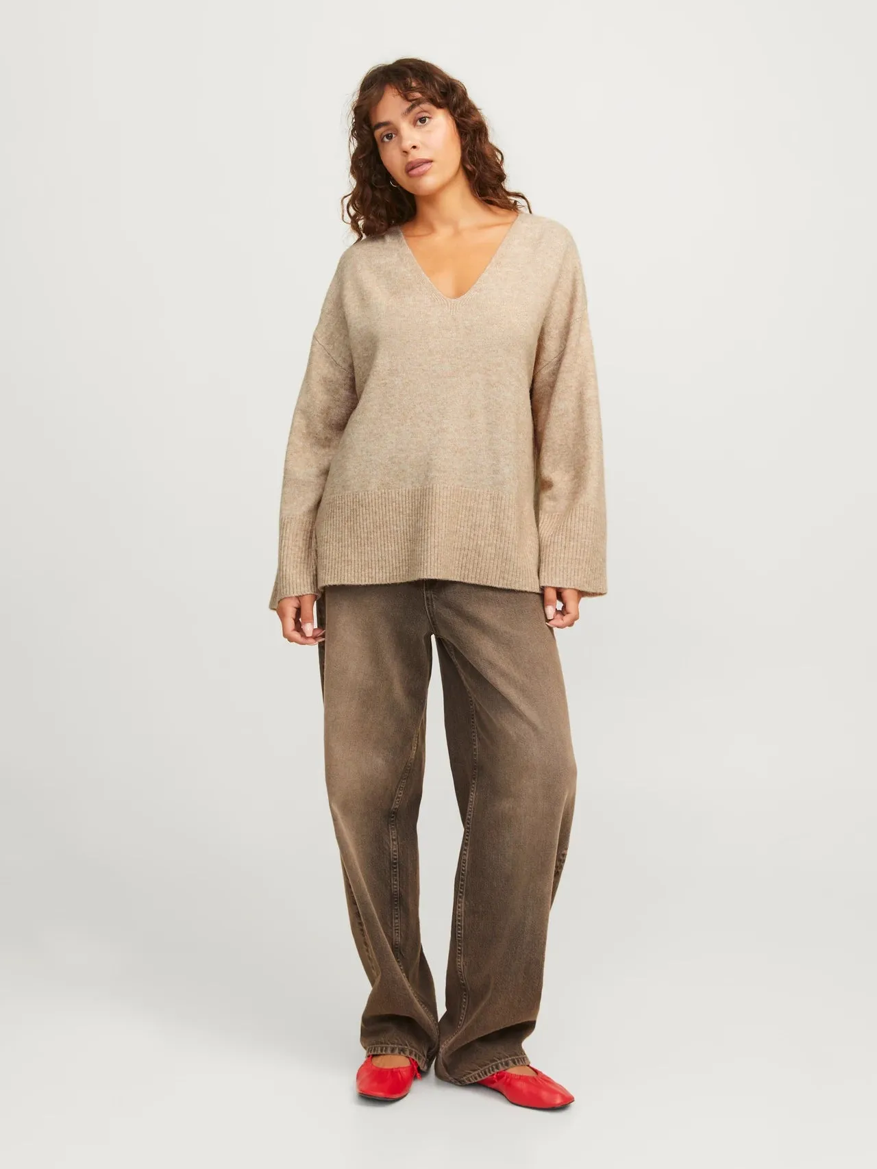 V-neck Loose Wool Pullover