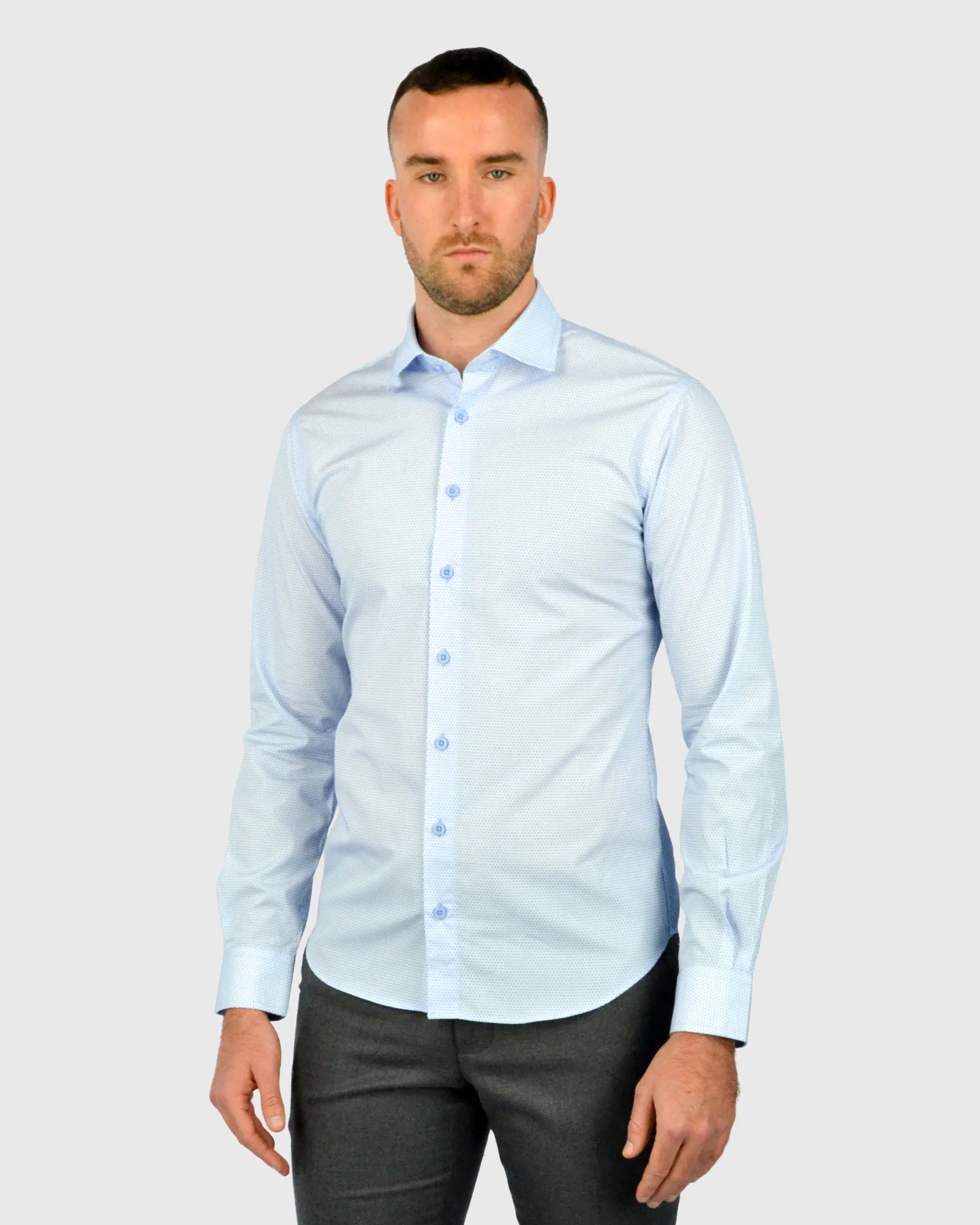 VINCENT & FRANKS S21SSP19041 BLUE PRINT SLIM SC SHIRT