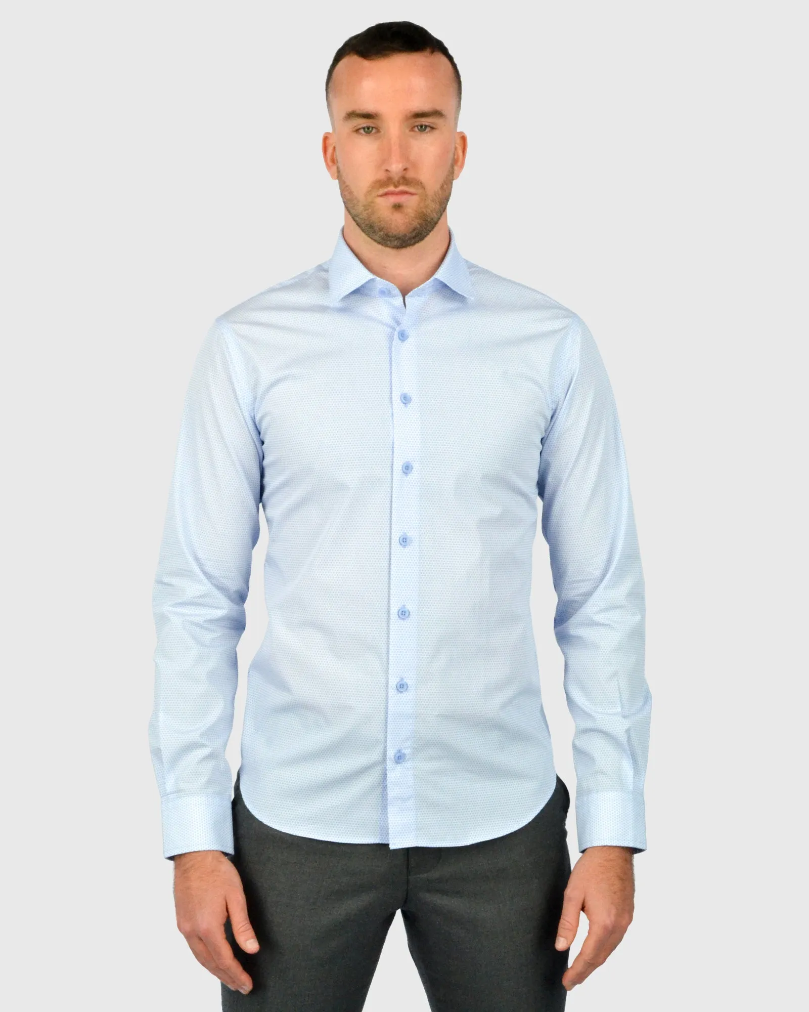 VINCENT & FRANKS S21SSP19041 BLUE PRINT SLIM SC SHIRT