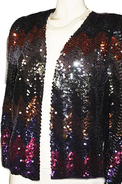 *VINTAGE JO ED SOPHISTICATES SPARKLING JACKET ENCRUSTED WITH SEQUINS - PERFECT FOR THE HOLIDAYS