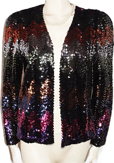 *VINTAGE JO ED SOPHISTICATES SPARKLING JACKET ENCRUSTED WITH SEQUINS - PERFECT FOR THE HOLIDAYS